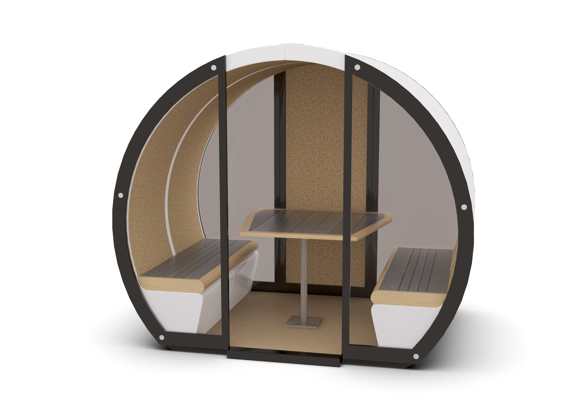 4 Person Outdoor Pod open with table
