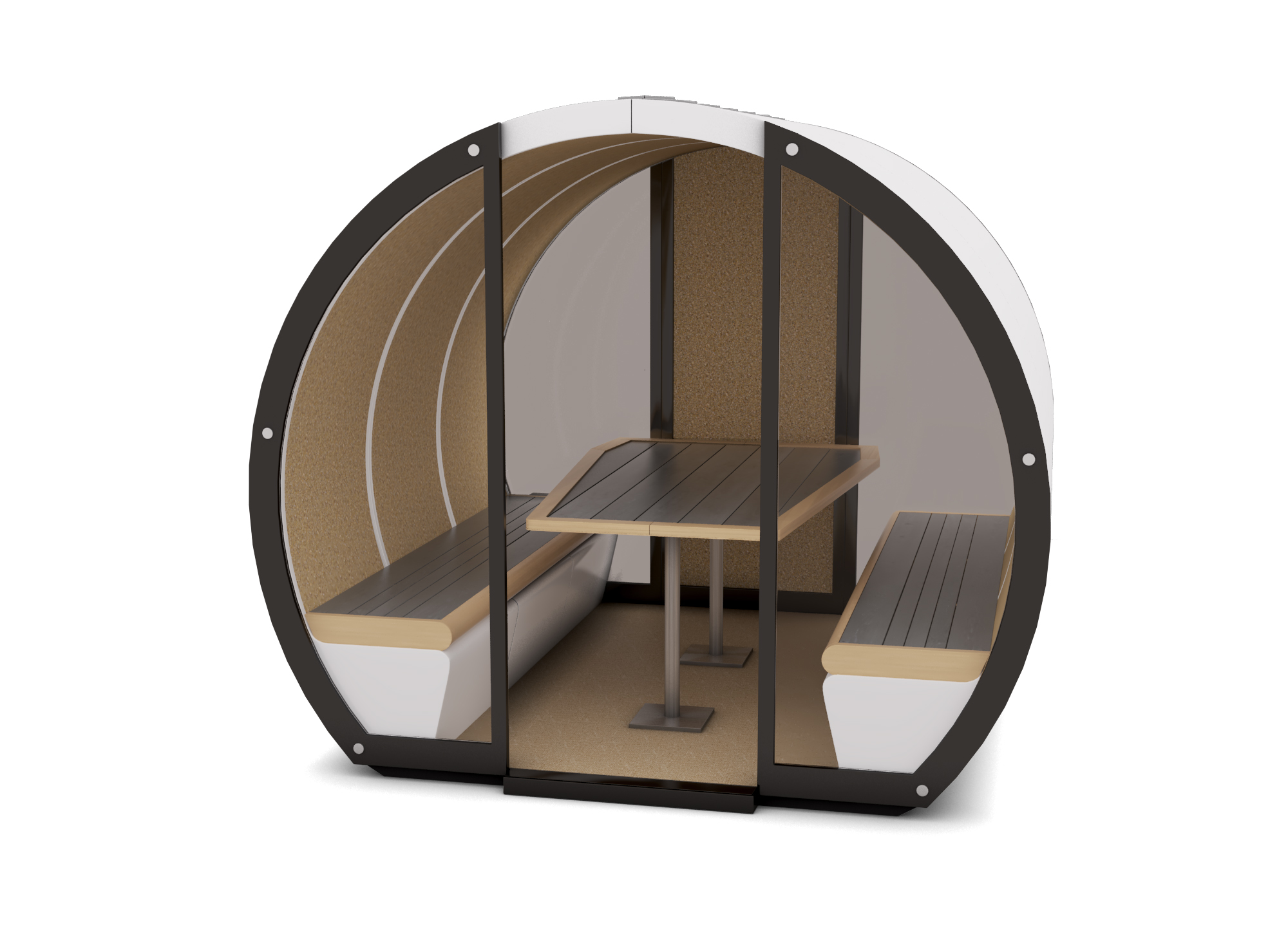 6 Person Outdoor Pod fully enclosed with table